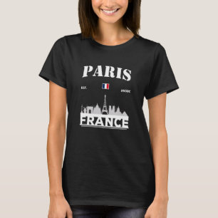 T-shirt Cool Paris France City Skyline Français Travel Sou