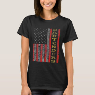T-shirt Cool Patriotic Bartender USA - Drapeau américain I