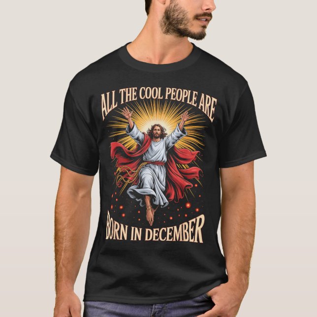 T-shirt Cool People Are Born In December Christian Christm (Devant)