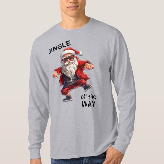 T-shirt Cool Père Noël Jingle All Way Holiday (Devant)