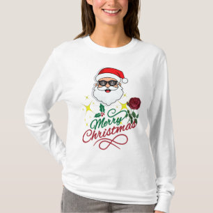 T-shirt Cool Père Noël Joyeux Noël avec Rose & Holly