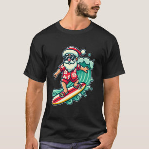 T-shirt Cool Père Noël Surfing Noël en juillet Summer Beac
