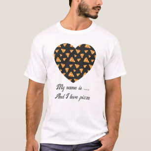 T-shirt Cool plaisir pizza tranches motif coeur amour Votr