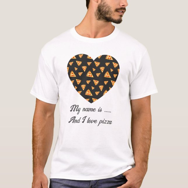 T-shirt Cool plaisir pizza tranches motif coeur amour Votr (Devant)