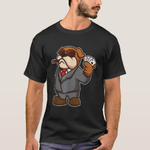 T-shirt Cool Poker Chien Cigar Lunettes de soleil Jouer Ca