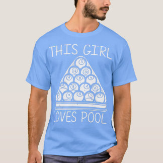 T-shirt Cool Pool Conception Pour Filles Femmes Pool Joueu