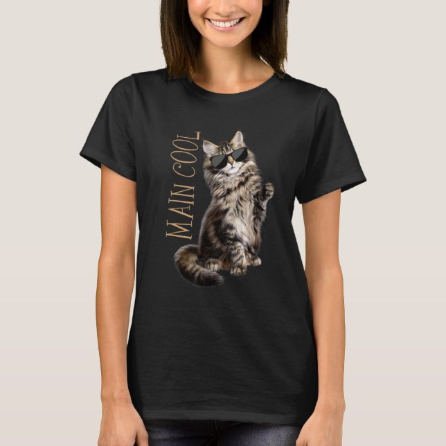 T-shirt Cool principal du chat Maine Coon (Devant)