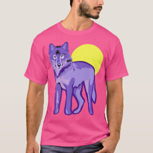 T-shirt Cool Purple Wolf Lover Pleine lune animal sauvage