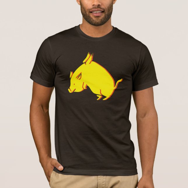 T-shirt Cool Quand Les Chiens Volent Pork Drôle Flying BBQ (Devant)