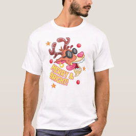 T-shirt Cool Reindeer Merry Bright Holiday