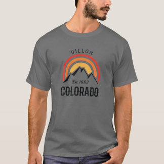 T-shirt Cool rétro Dillon Colorado Rocky Mountain Sunset N
