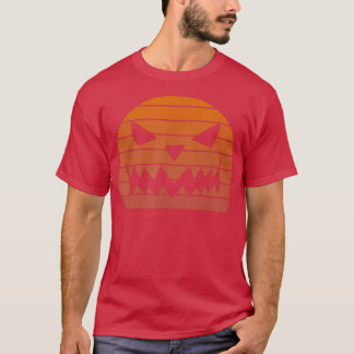 T-shirt Cool Retro Jack-o'-lantern citrouille effrayant fa