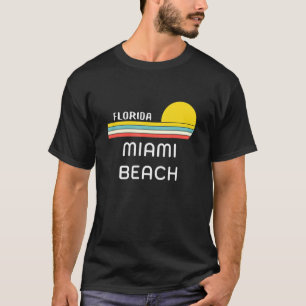 T-shirt Cool rétro les années 70 Miami Beach Mens Femmes F