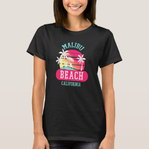 T-shirt Cool rétro Malibu Beach California Beach Sunset Be