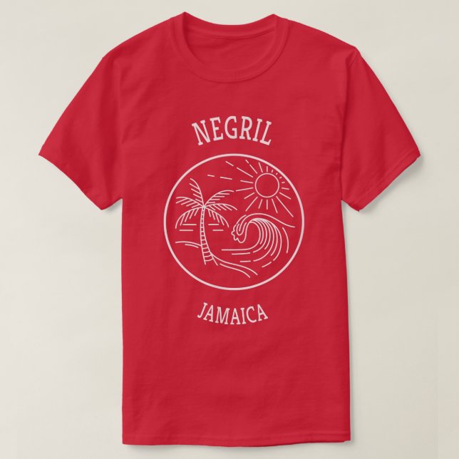 T-shirt Cool rétro Negril Jamaïque Amusants Plage Pittores (Design devant)