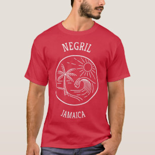 T-shirt Cool rétro Negril Jamaïque Amusants Plage Pittores