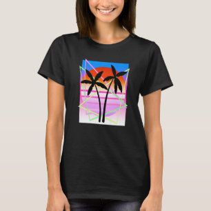 T-shirt Cool Retro Palm Tree Island Vapor Wave Designs Pré
