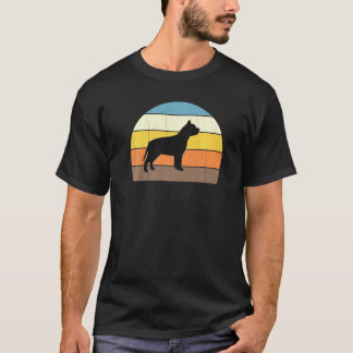 T-shirt Cool Retro Sunset Pit Bulls  Great Pitbull Owner