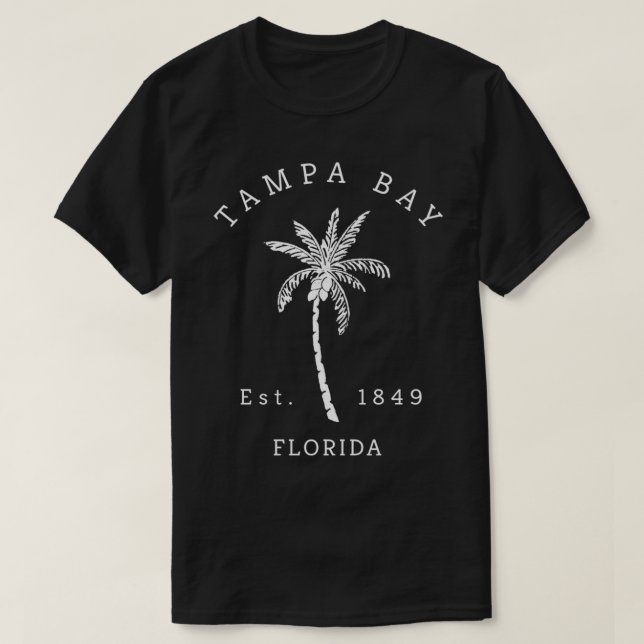 T-shirt Cool rétro Tampa Bay Floride Palm Tree Novelty Art (Design devant)