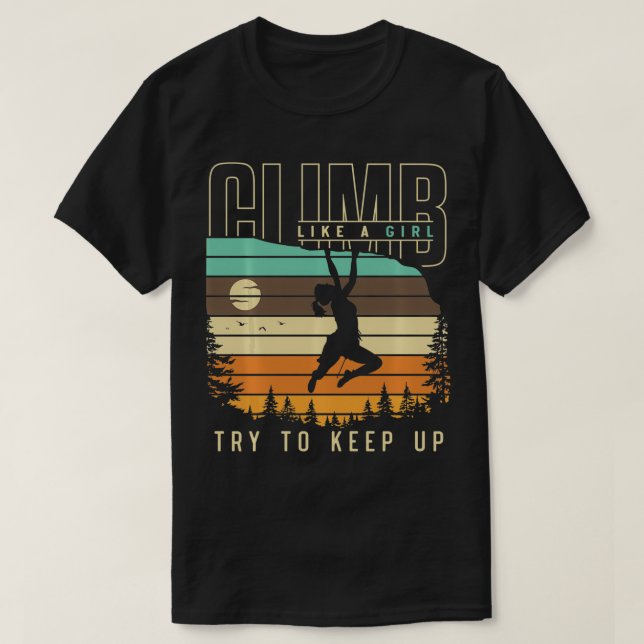 T-shirt Cool Rock Design Escalade Pour Femmes Retro Mounta (Design devant)