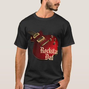T-shirt Cool Rockstar Papa Red Guitar World Tour Concert