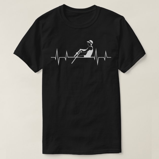 T-shirt Cool Rwing Heartbeat Funny Single Scull Rower Ath (Design devant)