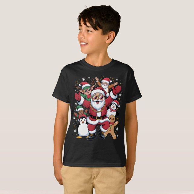 T-shirt Cool Santa and Friends Christmas Party (Devant entier)