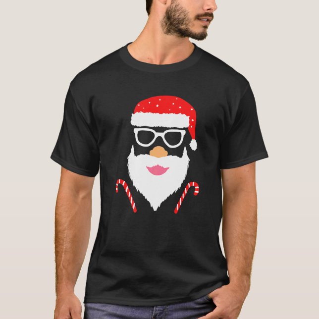 T-shirt Cool Santa Claus Costume Merry Xmas Party (Devant)