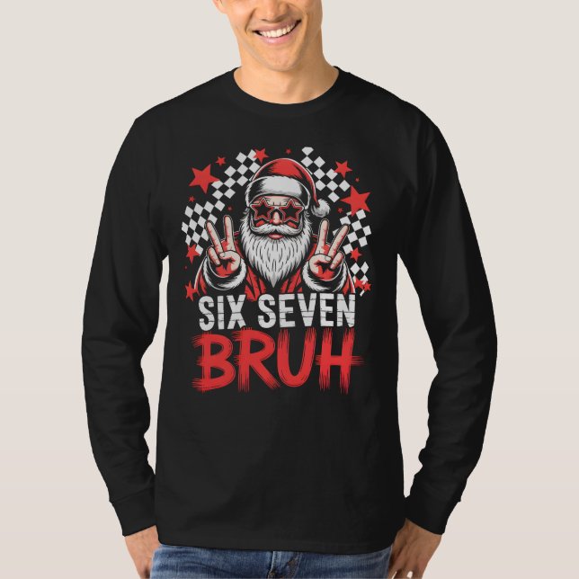 T-shirt Cool Santa with sunglasses - Six Seven BRUH (Devant)