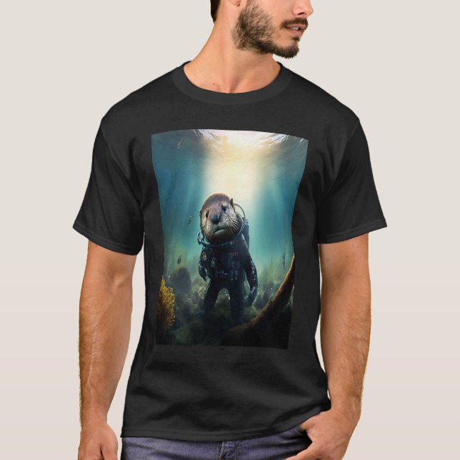 T-shirt Cool Sea Otter Costume Scuba Diving Otter (Devant)