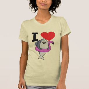 T-shirt Cool Shark design love - Plage Pun Funny Shark
