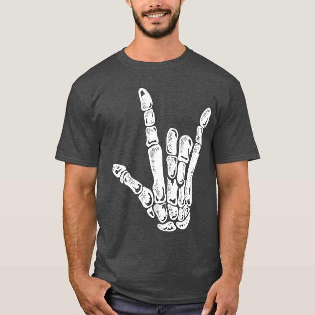 T-shirt Cool Skeleton Rock Hand Concert Punk Rock Éffrayan (Devant)