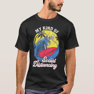 T-shirt Cool Skeleton Sunset Surf Surf de surf