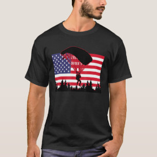 T-shirt Cool Skydiving Hommes Femmes Skydiver American Fla