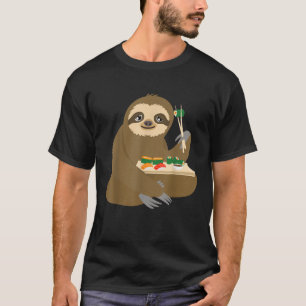 T-shirt Cool Sloth Manger Sushi Drôle Amateur de nourritur
