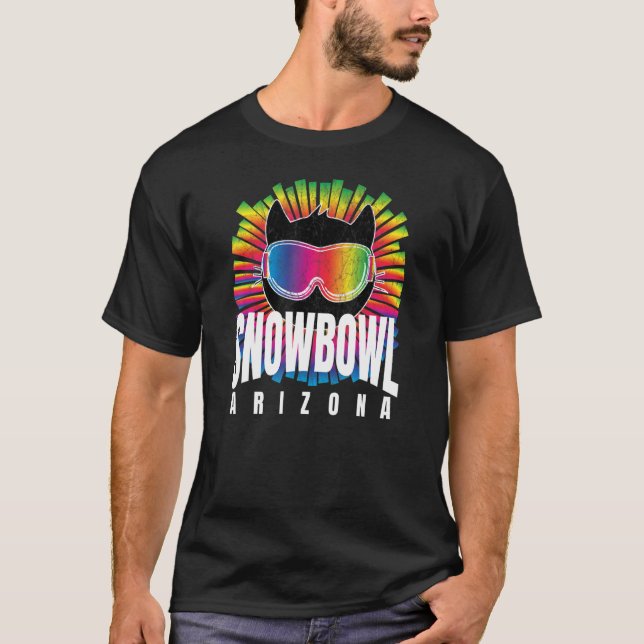 T-shirt Cool Snowbowl Cute Kitty Chat w Ski Goggings Snowb (Devant)