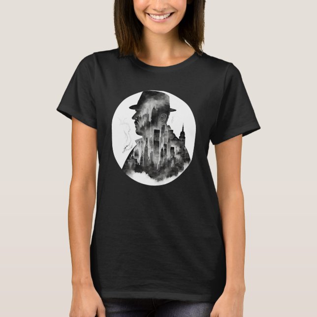 T-shirt Cool Soldat Oeil Ou Détective Silhouette New York (Devant)