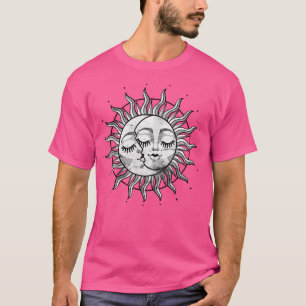 T-shirt Cool Soleil Céleste Et Crescent Lune Astronomie As