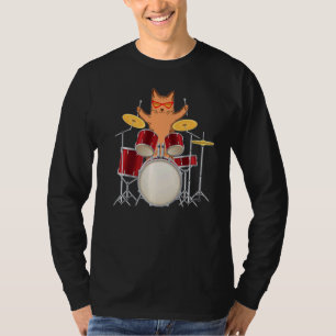 T-shirt Cool Super Hippy Kitty Chat Jouant Son Ensemble De