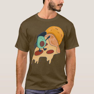 T-shirt Cool Surf Avocado sur une tranche de pizza