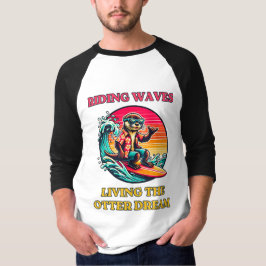 T-shirt Cool surf Otter chevauchant les vagues