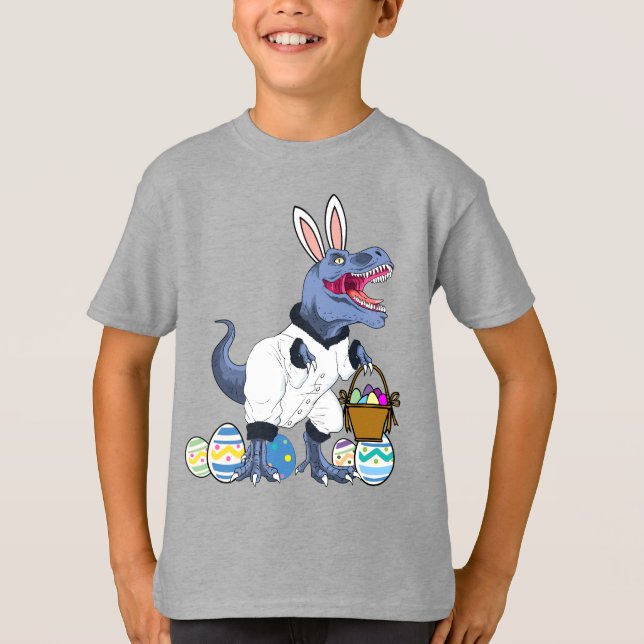 T-shirt Cool T Rex Pâques Panier Dinosaur Chemise Cadeau (Devant)