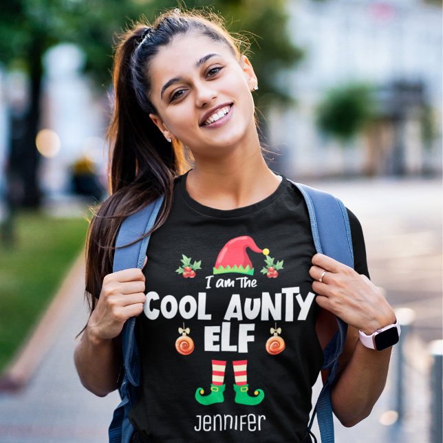 T-shirt Cool tante elf famille correspondant nom de Noël (Créateur téléchargé)