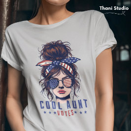 T-shirt Cool Tante Vote Vintage Messy Hair Lady Election