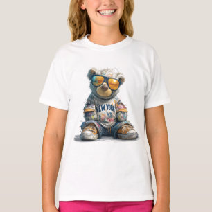 T-shirt Cool Teddy Bear dans les lunettes de soleil et une