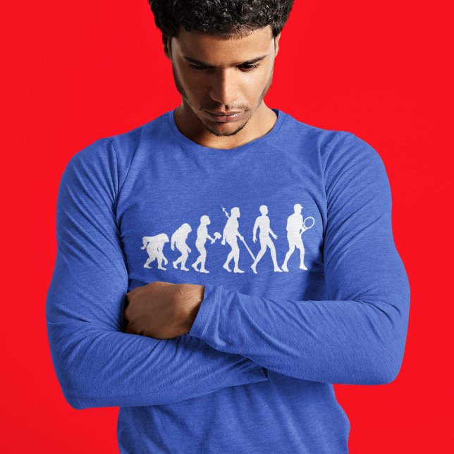 T-shirt Cool Tennis évolution, manche longue adulte bleu (Créateur téléchargé)