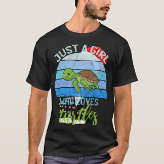 T-shirt Cool Tortue De Mer Don Juste Une Fille Qui Aime