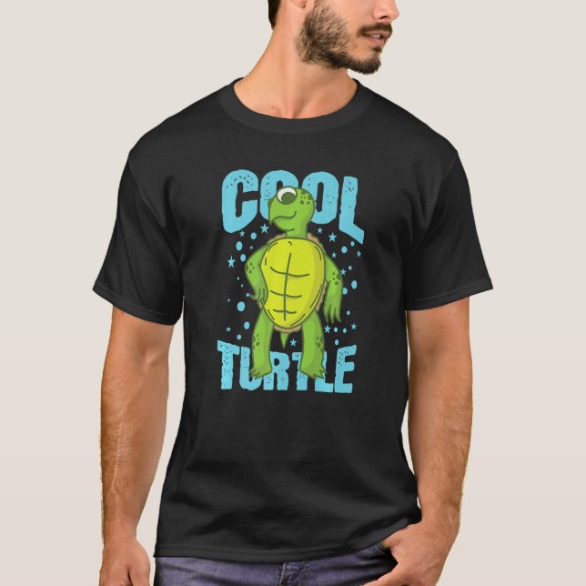 T-shirt Cool Turtle Reptile Water Back Shell (Devant)