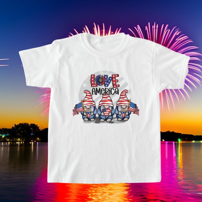 T-shirt cool unisex Patriotique gnomes enfants (Créateur téléchargé)