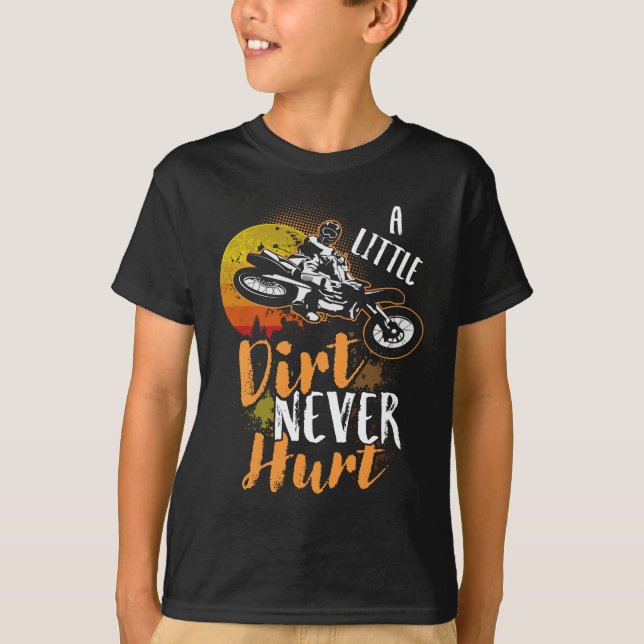 T-shirt Cool Vélo Dirt Motocross Amateurs Un Peu De Chemin (Devant)